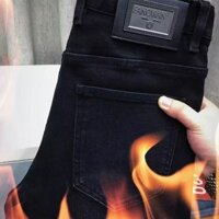 Cao Cấp Lông Cừu Lót Đen Quần Jean Nam Phong Cách Retro Phiên Bản Hàn Quốc Slim-fit Chân Nhỏ Co Giãn Skinny Tất Cả Trận Đấu Quần Thường Ngày