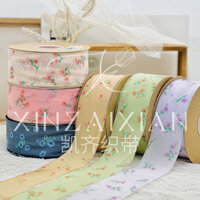 Cao Cấp Mùa Xuân Hoa Hướng Dương Tuyết Gạc Ruy Băng Vải Dệt Quần Áo Phụ Kiện Tóc Chất Liệu DIY Nơ Bán Thành Phẩm