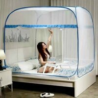 🌙CAO CẤP🌙 Mùng Chụp Tự Bung Đỉnh Vuông Gấp Gọn Thông Minh, Màn Chụp Voan Thái Chống Muỗi Lỗ Mùng Nhỏ