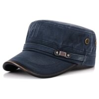 Cao Cấp Ngắn Viền Nam Hải Quân Xanh Quân Đội Mũ Bốn Mùa Chống Nắng Đau Khổ Rửa Cotton Mũ Phẳng Trung Niên Trẻ Trung Niên Mũ Nam❈1.1