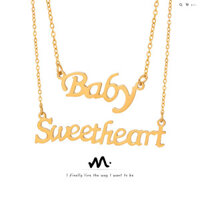 Cao Cấp Nhẹ Thiết Kế Sang Trọng Niche Thép Titan Mạ Vàng Chữ Mặt Dây Chuyền Vòng Cổ Đơn Giản Trang Sức Nữ 25.3.31