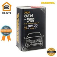 [Cao Cấp] Nhớt MANNOL 7721 O.E.M Cho Xe Honda; Acura 0W-20 SN/CF – 4 Lít, Can Thiếc Hàng Đức Chính Hãng