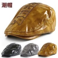 Cao Cấp Phong Cách Mới Retro Sáng Da Mũ Nam Nữ Thu Đông Đường Phố Beret Hợp Thời Trang Mũ Phía Trước Mũ Hợp Thời Trang Hợp Thời Trang