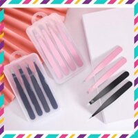 Cao Cấp-Set 4 Nhíp Bằng Thép Không Rỉ / Nhíp Nhổ Râu & Tóc Bạc Lên Hết Chân Mà Không Bị Đứt,Tuột-Nhổ Lông Nách,Lông Mày