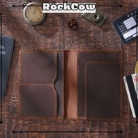 [Cao cấp] Ví đựng passport, sổ hộ chiếu da bò handmade, nhiều ngăn tiện lợi PP1 - Rockcow