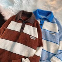 【Cao Cấp】Áo Sweater Dệt Kim Dày Phong Cách Vintage Thời Trang 2023 Áo Sweater Dệt Kim Form Dáng Rộng Dài Tay Unisex ÁO Len Oversize Màu Đen Trắng Nam Nữ Phong Cách Hàn Quốc