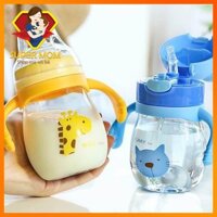 ✨CAO CẤP✨Bình Tập Uống cho bé, Bình tập uống có núm ti 2in1 giúp bé Uống nước và Sữa dễ dàng