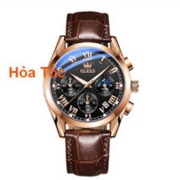 [CAO CẤP]Đồng hồ đeo tay nam OLEVS chống xước, cao cấp,có dạ quang,dây da,thời trang,mặt tròn