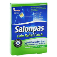 Cao dán giảm đau Salonpas Pain Relief Patch dùng cho các cơn đau cổ, đau vai (7cm x 10 cm - 3 miếng)