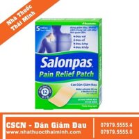 Cao dán Salonpas Pain Relief Patch Hisamitsu giúp giảm đau, kháng viêm (5 miếng)