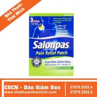 Cao dán Salonpas Pain Relief Patch Hisamitsu giảm đau, kháng viêm (3 miếng)