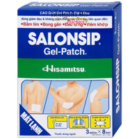 Cao dán Salonsip Gel - Patch Hisamitsu giảm đau do mỏi cơ, đau cơ (8 gói x 3 miếng)