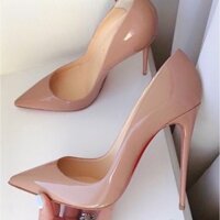 cao gót bít mũi cổ điển màu nude cao 9cm , 11cm (Giày Cao gót Calla)