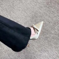 cao gót tiểu thư giày cao gót nữ Giày cao gót màu sâm panh nữ gót nhọn 2024 mẫu mới nơ mũi nhọn kiểu Pháp khí chất phụ nữ giày một lớp satin mùa xuân và mùa thu