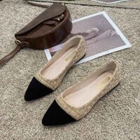 cao gót tiểu thư giày cưới Giày một lớp đế bằng phong cách Xiaoxiang nữ giày sữa mũi nhọn mẫu mới xuân thu 2025 giày nữ đế mềm giày đậu phụ nữ mang thai nữ