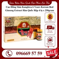 Cao Hồng Sâm Kanghwa 6 Years Korean Red Ginseng Extract Hàn Quốc Hộp 4 lọ x 250gram