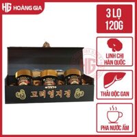 Cao linh chi đỏ Hàn quốc GOLD hộp gỗ đen 3 lọ x 120g - Điều hoà huyết áp, suy nhược, béo phì