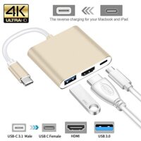 Cao USB Loại C HUB HDMI 4K Adapter USB 3.0 3.0 Cổng MacBook HDTV Dự Án Chromebook Pixel 2015