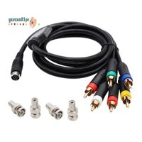 Cáp 1.8M RGB / RGBS Đầu nối MINI DIN-9Pin Bảng điều khiển Video cho Drive 2 Máy chơi Game MD2 với Bộ chuyển đổi BNC Phụ kiện thay thế