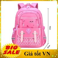 [cấp 2-3] Balo cao cấp phong cách hoàng gia hình mèo cho học sinh nữ trung học, cặp sách chông thấm nước, chong gù lưng