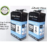 Cặp 2 cái ruột xe đạp Deli Tire 700x19-23c 60mm Van Mỹ - Van Xe Máy