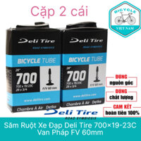 Cặp 2 Cái Săm Ruột Xe Đạp Deli Tire 700x19-23C Van Pháp FV 60mm