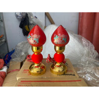cặp 2 đèn bàn thờ trái đào