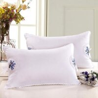 Cặp 2 gối thơm Lavender cao cấp nặng 1600kg, ruột gối bông gòn thêu hoa sang trọng, ruột gối khách sạn 45cmx65cm