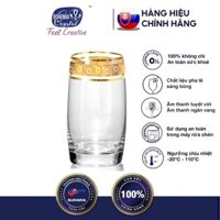 Cặp 2 ly pha lê mạ vàng 24k 380ml uống nước, bia, sinh tố Tiệp Khắc