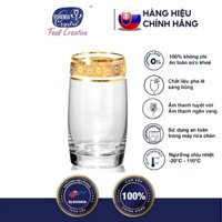 Cặp 2 ly pha lê mạ vàng 24k 380ml uống nước, bia, sinh tố Tiệp Khắc