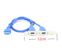 Cáp 20Pin Female to 2 USB 3.0 Female gắn Panel sau case