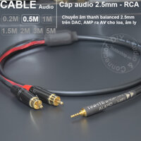 Cáp 2.5 ra 2AV - DIY 2.5mm to 2 RCA balanced audio cable - 0.5m