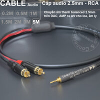 Cáp 2.5 ra 2AV - DIY 2.5mm to 2 RCA balanced audio cable - 5m