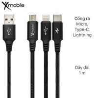 Cáp 3 đầu Lightning Type C Micro 1m Xmobile DR002