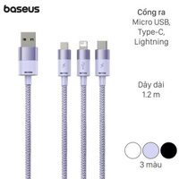 Cáp 3 đầu Lightning Type C Micro 1.2m Baseus StarSpeed CB000030