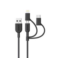 Cáp 3 in 1 Anker Powerline II 0.9M - A8436 (Lightning - Type C - Micro USB)