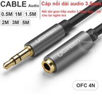 Cáp 3.5 nối dài 1M đến 5M Ugreen AV118 - Dây 3.5mm đực sang cái nối dài cho tai Nghe Loa