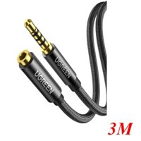 Cáp 3.5mm nối dài đầu mạ vàng dây bọc dù Ugreen 70878 dài 3M 4 khấc AV118 hàng chính hãng