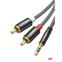 cáp 3.5mm ra 2 hoa sen âm thanh Stereo bọc nhôm chống nhiễu Ugreen 60241 2M màu đen AV116