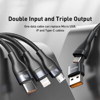 [Cáp 5 Đầu]BASUS 100w HIGH POWER One-for-three Data Cable