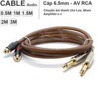 Cáp 6.5mm ra RCA cổng cái cho Loa Âm ly.v.v. 2 sợi DIY 0.5 mét đến 3 mét - 6.35mm male mono to RCA female cable