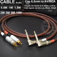 Cáp 6ly mono sang AV hoa sen 1 cặp DIY 0.5M đến 5M - 6.5mm ra RCA