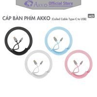 Cáp AKKO Coiled Cable TypeC to USB cho bàn phím & điện thoại sạc nhanh [ Cu / TPU / Metal ] - Hàng Chính Hãng