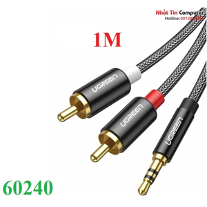 Cáp âm thanh 1 ra 2 RCA dài 1M Ugreen 60240