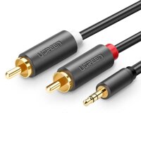 Cáp âm thanh  3.5Mm Ra 2 đầu bông sen mạ vàng 24k ver 10514 dài  10M màu đen UGREEN  Av116 - Hàng chính hãng