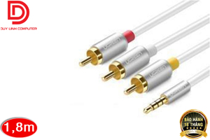 Cáp âm thanh 3.5mm to 3 RCA 1.5m ugreen 20895