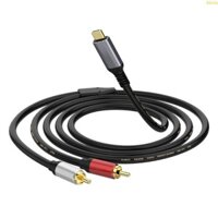 Cáp âm thanh Alittle Type C đến 2RCA Cáp cắm USB C sang 2RCA cho loa âm thanh nổi Amps