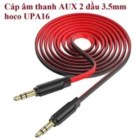 Cáp âm thanh AUX 2 đầu 3.5 mm cho điện thoại laptop hoco UPA16 dây dẹp 1m Hàng chính hãng - Đo