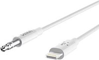 Cáp âm thanh Belkin 3,5 mm Lightning (Cáp Lightning sang Aux chứng nhận Mfi 6Ft cho iPhone 11, Pro, Max, XS, Max, XR, X, 8, Plus và nhiều hơn thế), Màu trắng, AV10172bt06-WHT