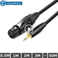 Cáp âm thanh DIY 3.5mm ra Canon XLR Female CZXYON dùng cho Micro, Vang, Guitar, Mixer từ 1m đến 50m